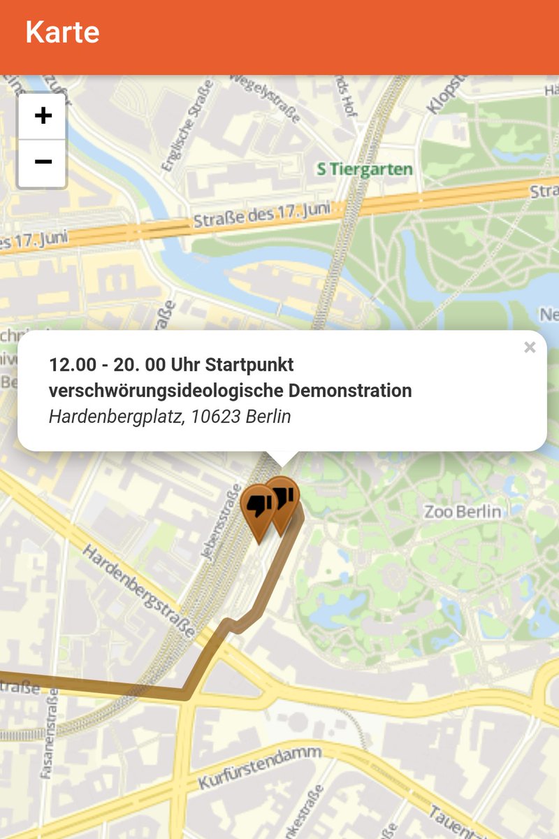 Aktueller Stand 24.09./11.30 Uhr + Routenänderung, zusätzliche Abschlusskundgebung, neue Karte + <br>Sa, 25.9.21, 12 Uhr, Hardenbergplatz - Demonstration der Berliner Vernetzung verschwörungsideologischer Kleinstgruppierungen durch #Charlottenburg #b2509